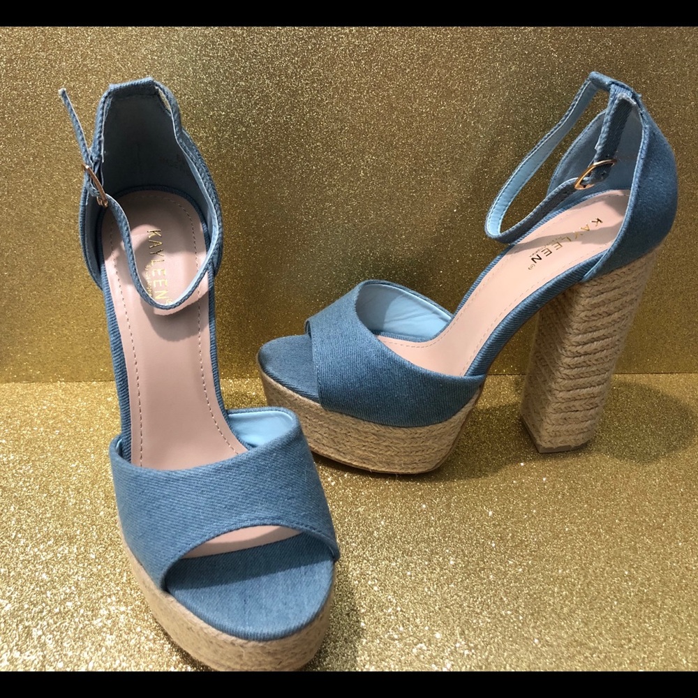 Blue Platform Sandals